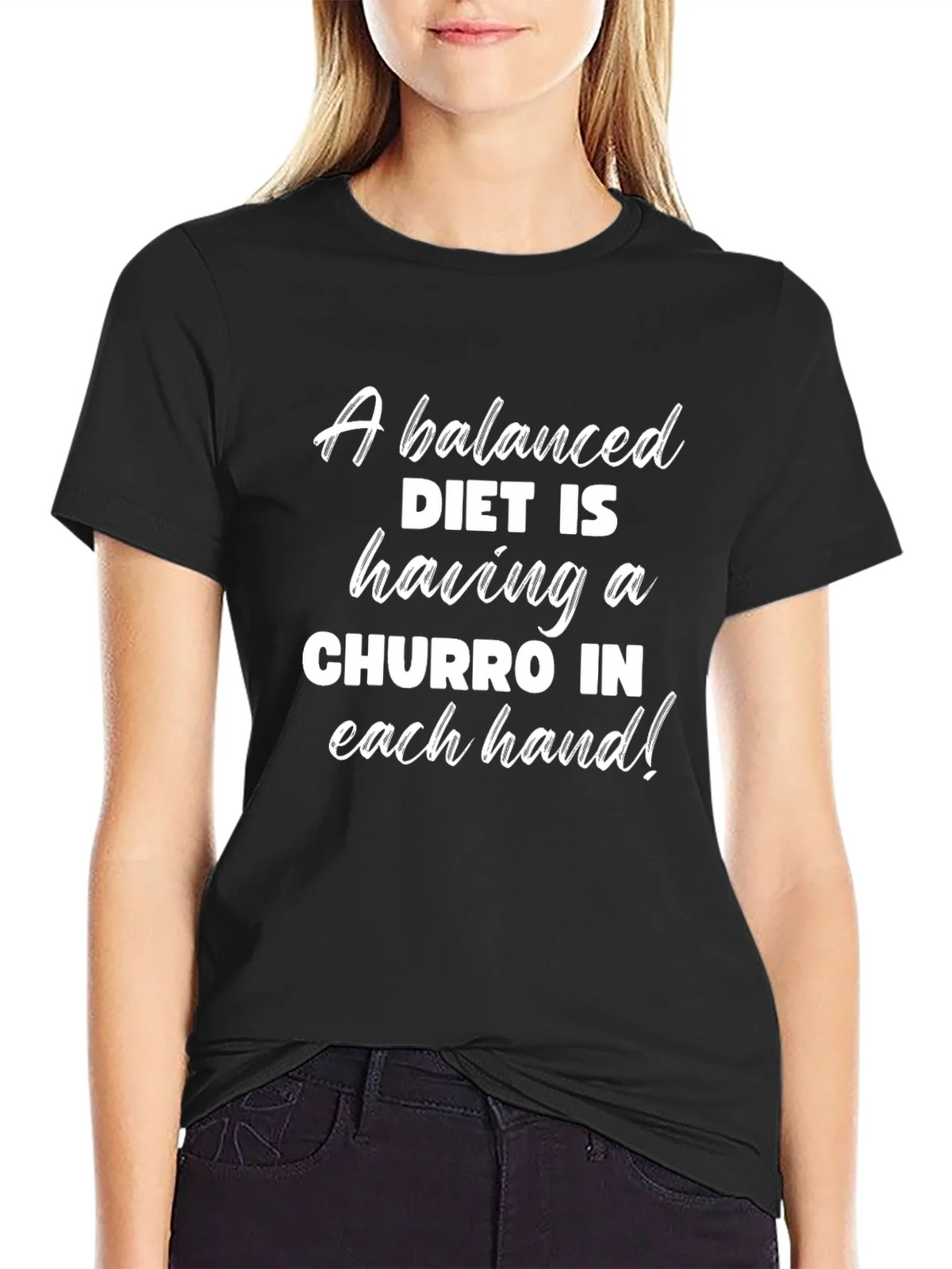 Churro Balanced Diet Black T-Shirt product image 2