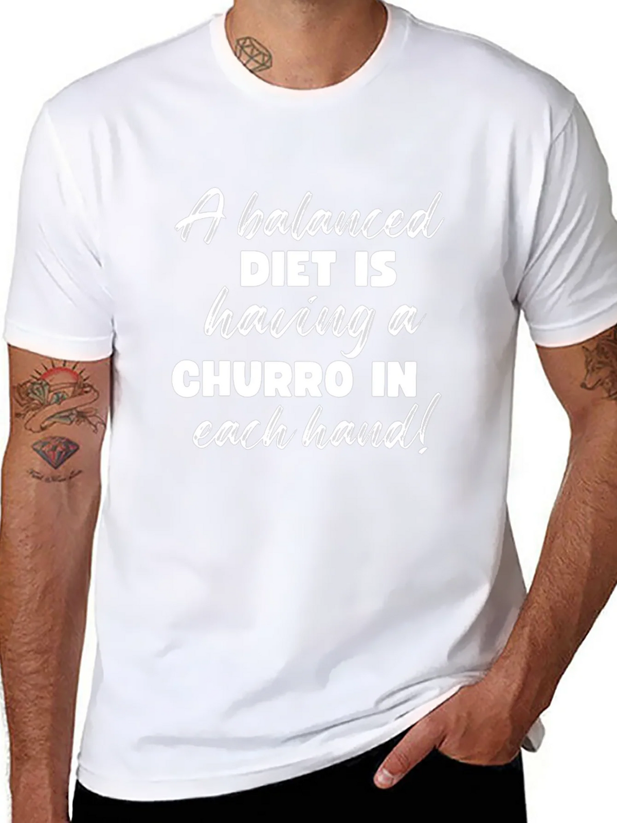 Churro Balanced Diet Black T-Shirt product image 7