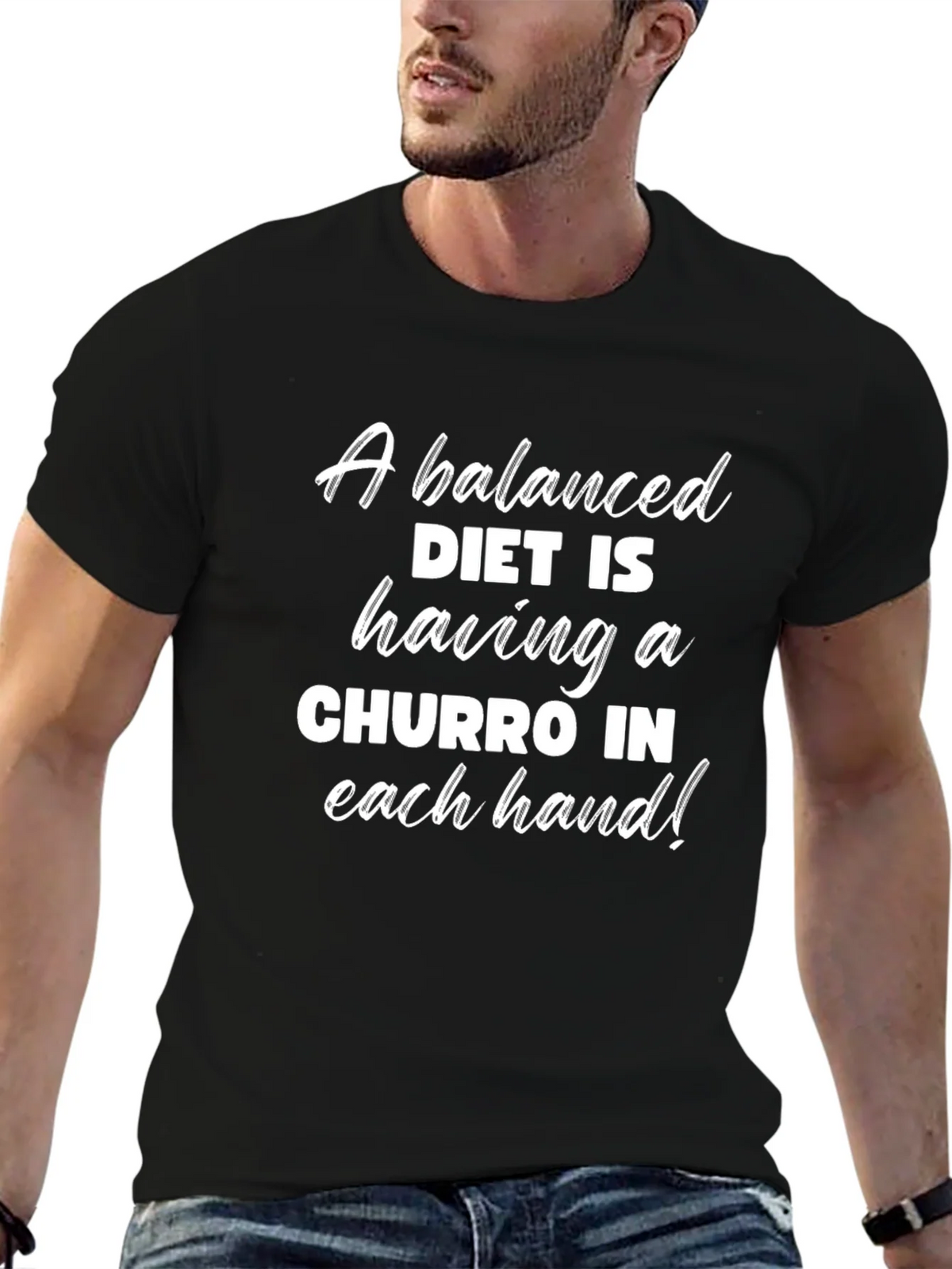 Churro Balanced Diet Black T-Shirt product image 6