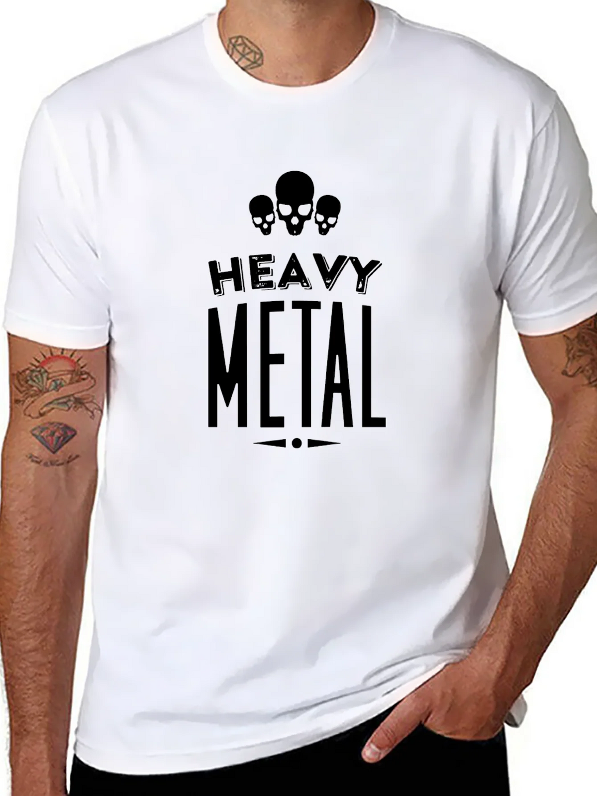 Heavy Metal Skull T-Shirt Mens Graphic Tee product image 6
