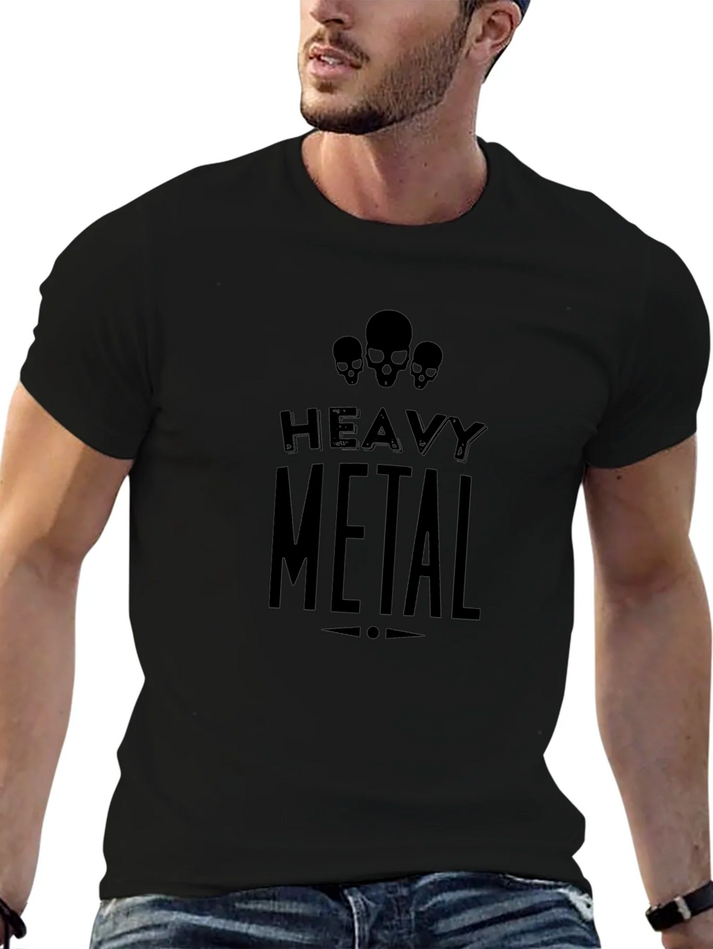Heavy Metal Skull T-Shirt Mens Graphic Tee product image 5